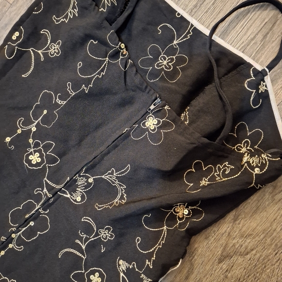 Vintage Y2K Steppin Out Embroidered Sequin Mini Ruffle Dress. - Picture 8 of 14